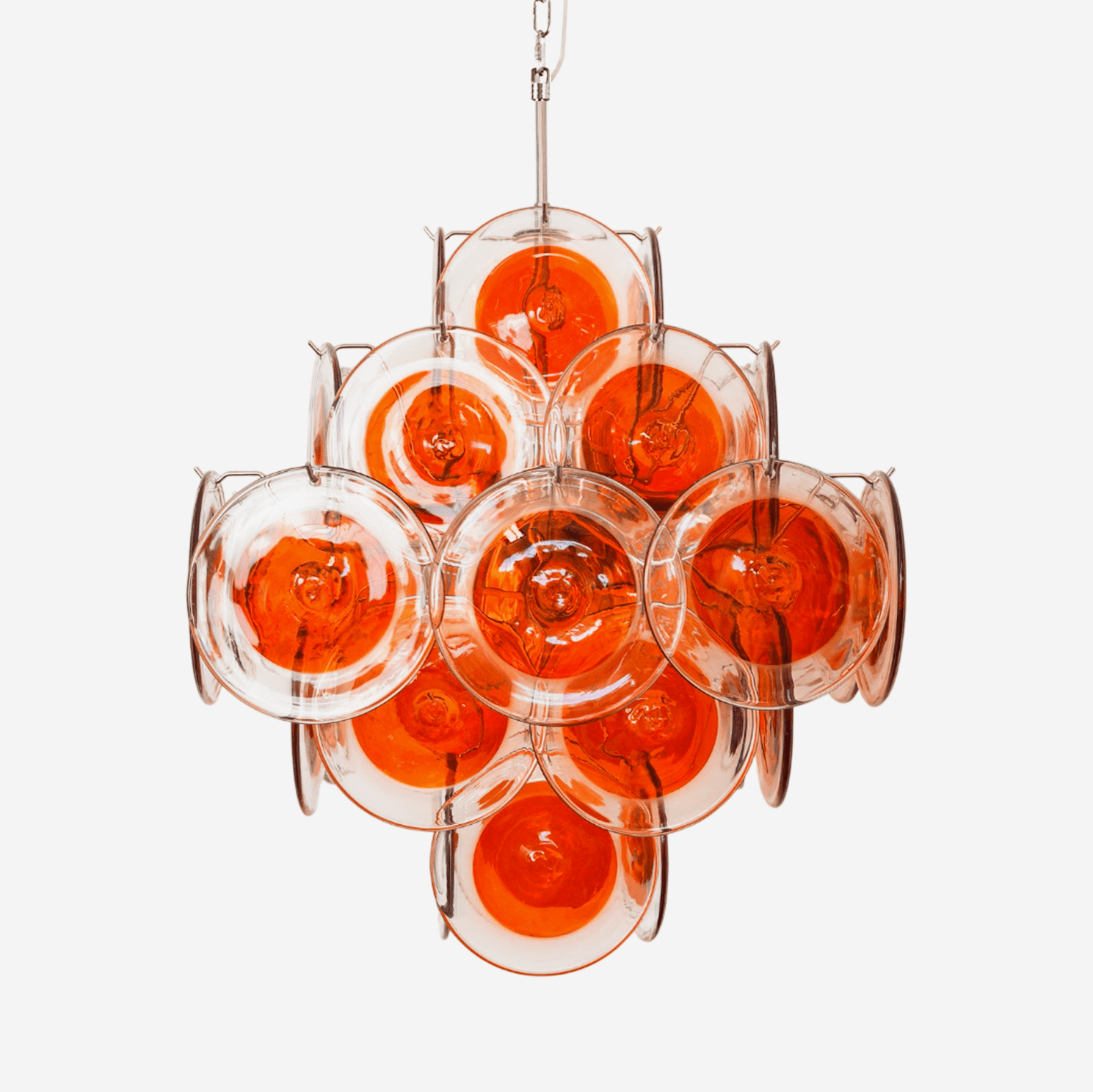 Lioruiel Chandelier Orange Murano Glass Disc Layered