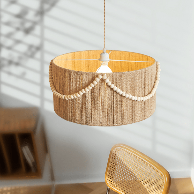 Ershaa Elegance Natural Beaded Boho Pendant Lamp