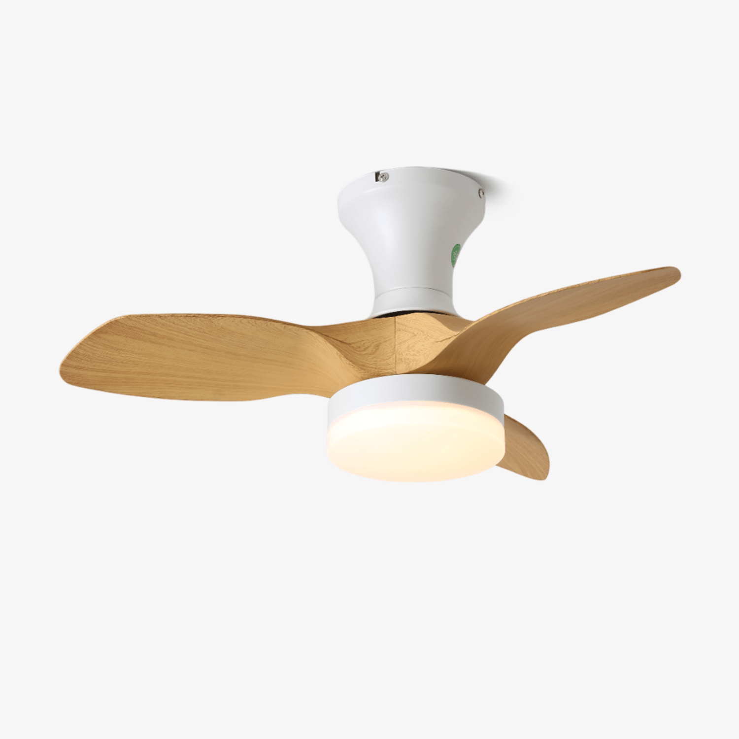 Nora Minimalist White Wood Ceiling Fan Light - Neutral Decor