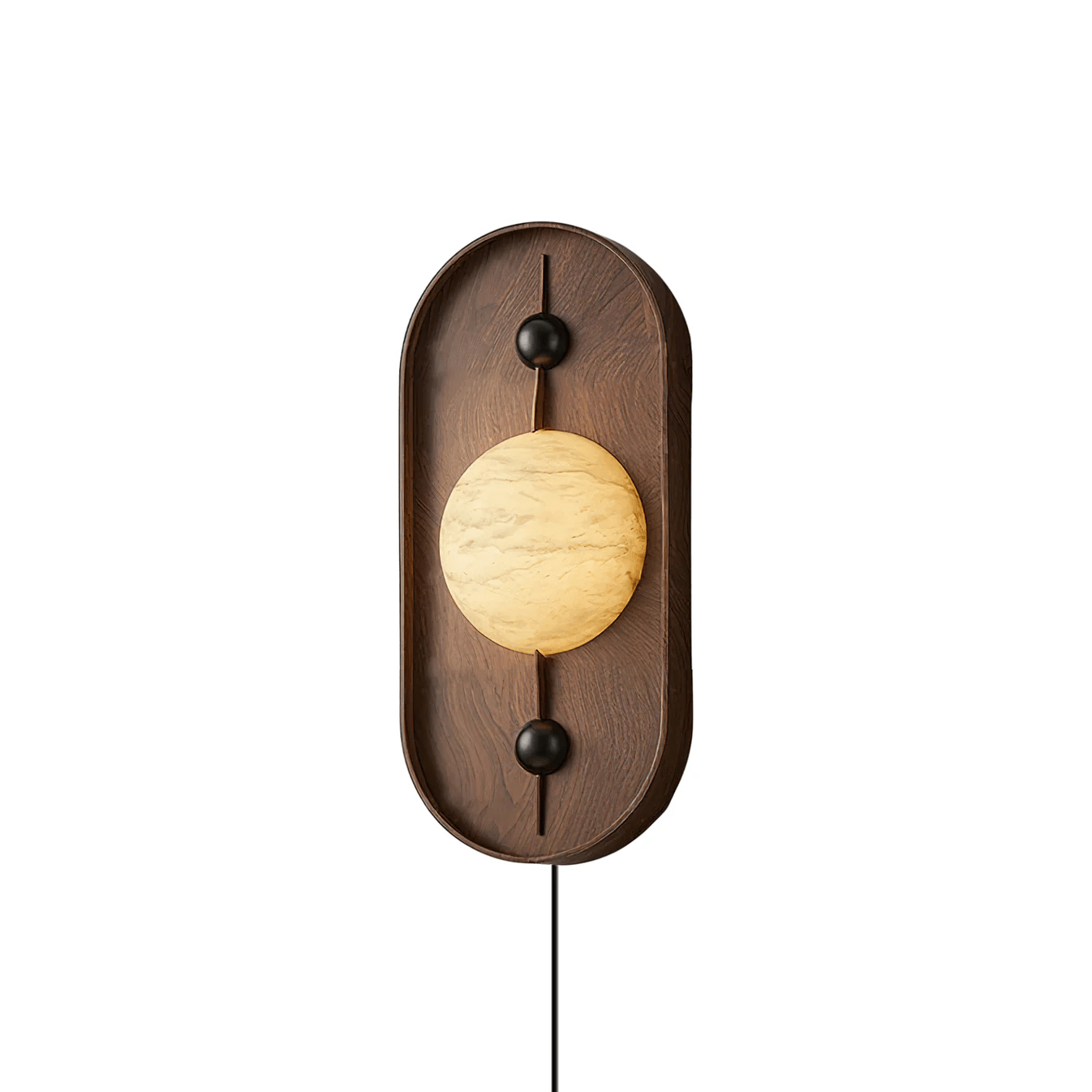 Nivuielle Oval Alabaster Wood Plug Wall Light