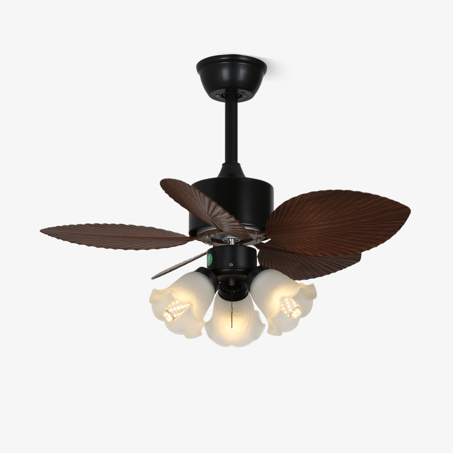 Rinirian Vintage Wood Ceiling Fan Light