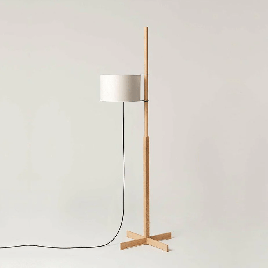 Jex Wood Fabric Floor Lamp