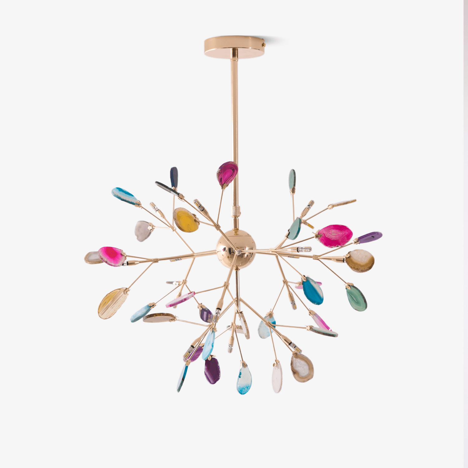 Ulenor Chandelier Colorful Leaf Gilded Arms