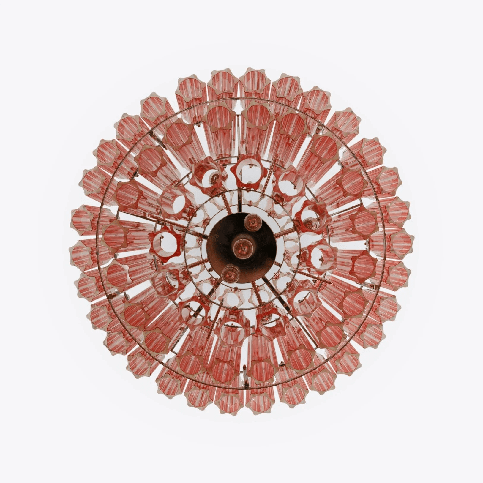 Veleneon Chandelier Pink Glass Tube Layered Diamond