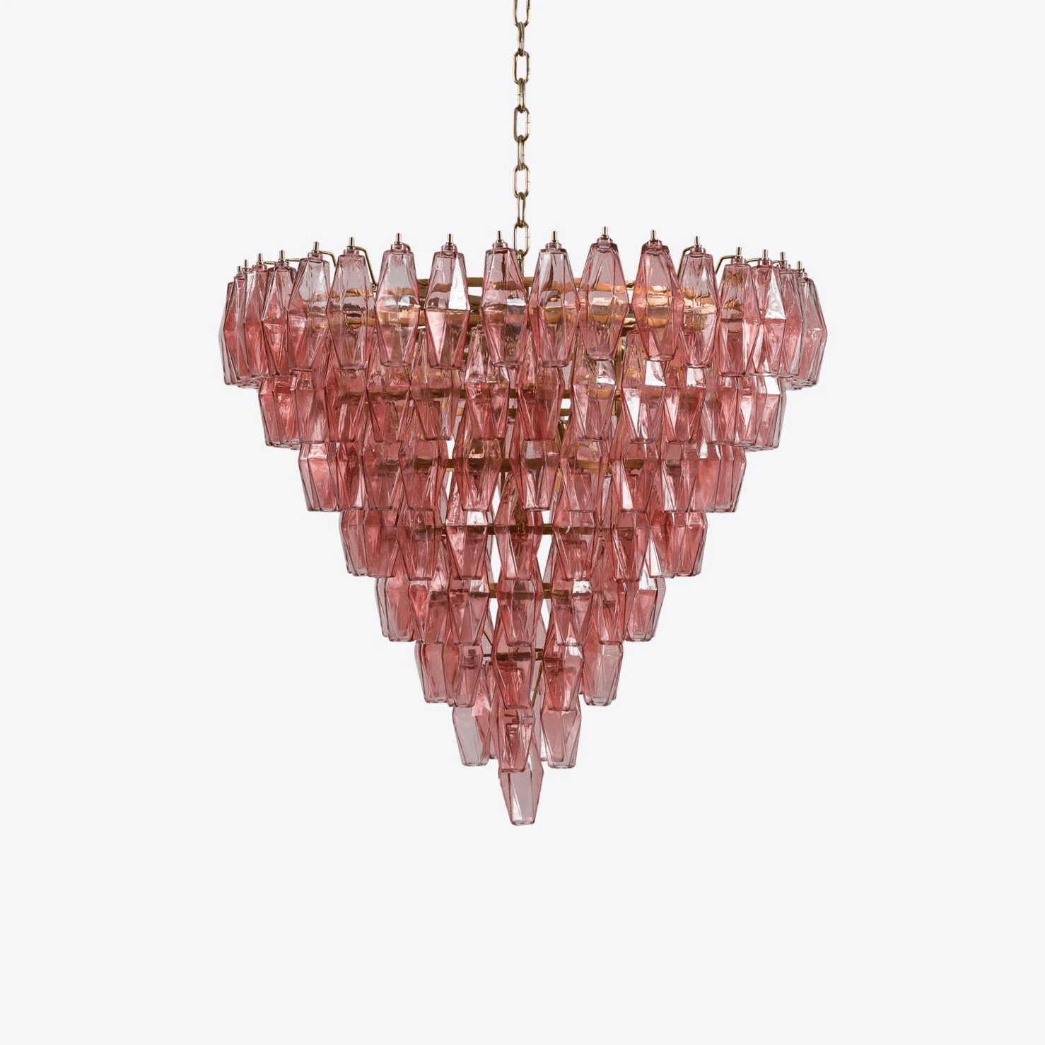 Eirenora Chandelier Pink Faceted Glass Layered Vintage