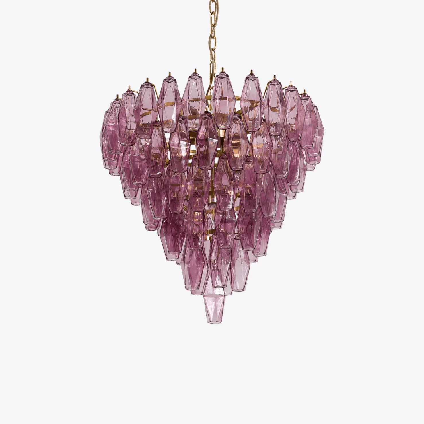 Eirenora Chandelier Pink Faceted Glass Layered Vintage