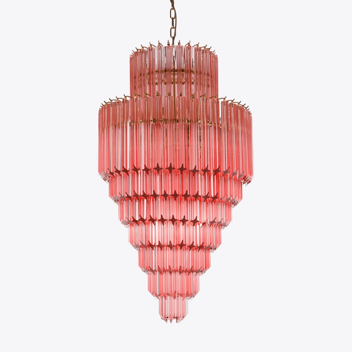 Liororelle Chandelier Amber Diamond Glass Layered Retro