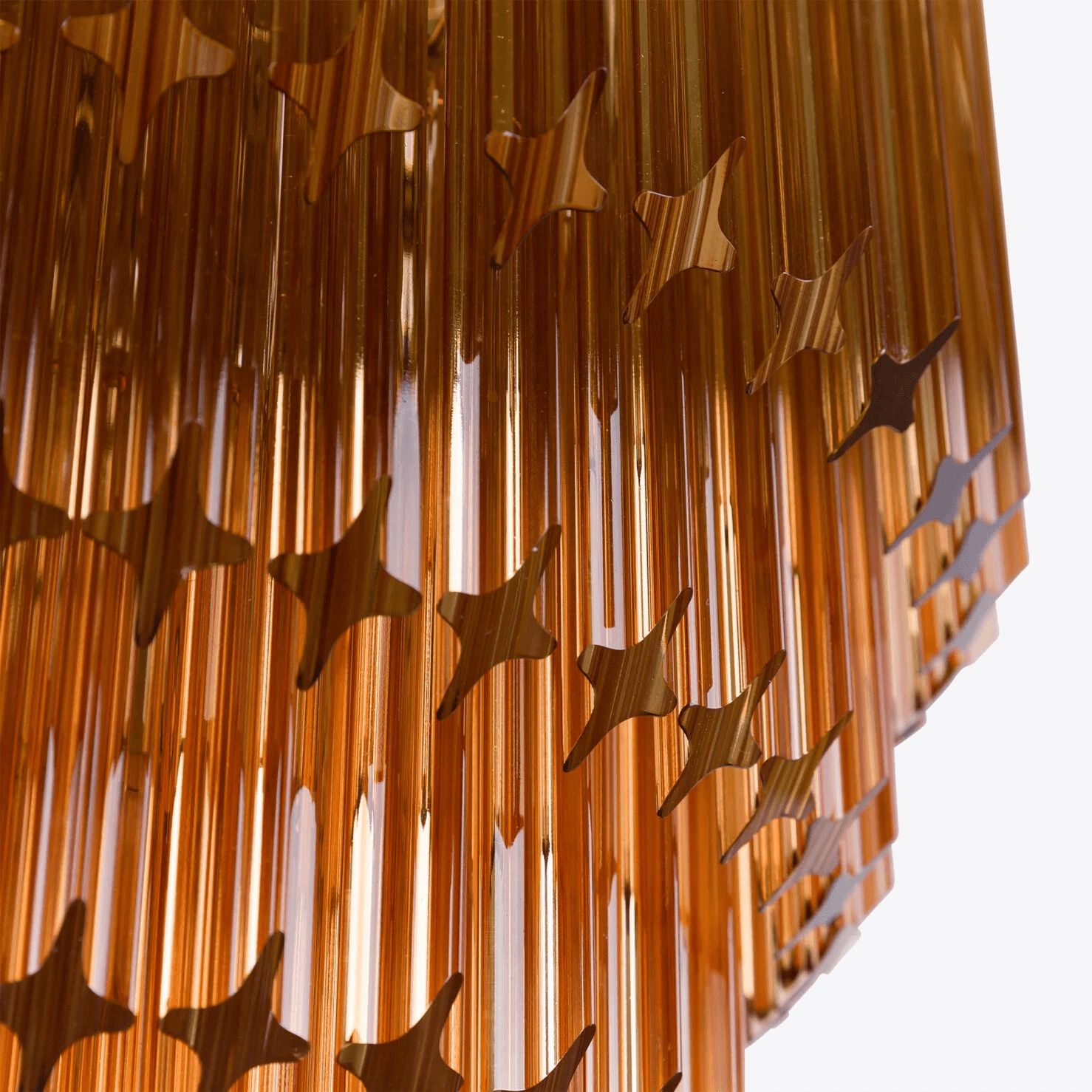 Liororelle Chandelier Amber Diamond Glass Layered Retro