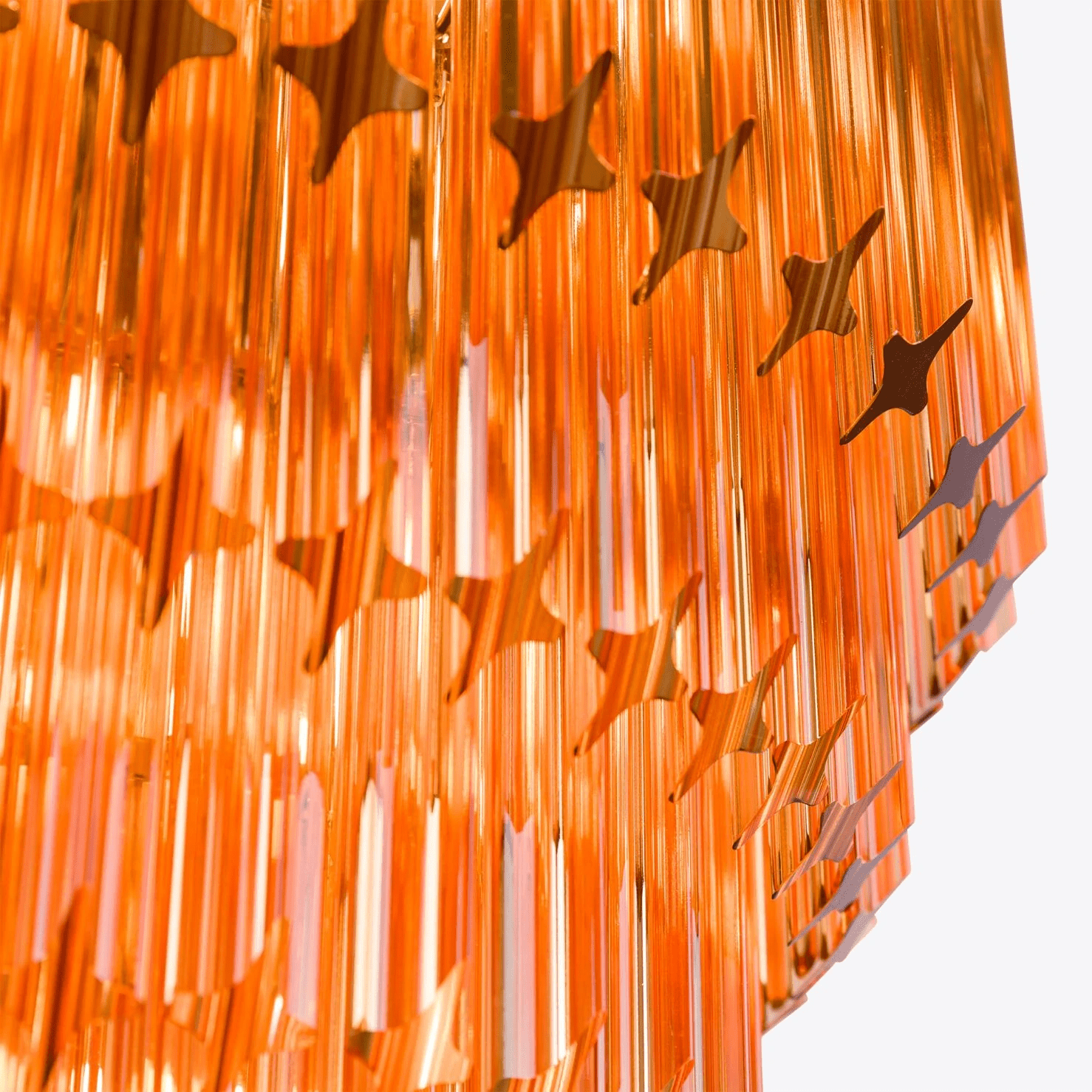 Liororelle Chandelier Amber Diamond Glass Layered Retro