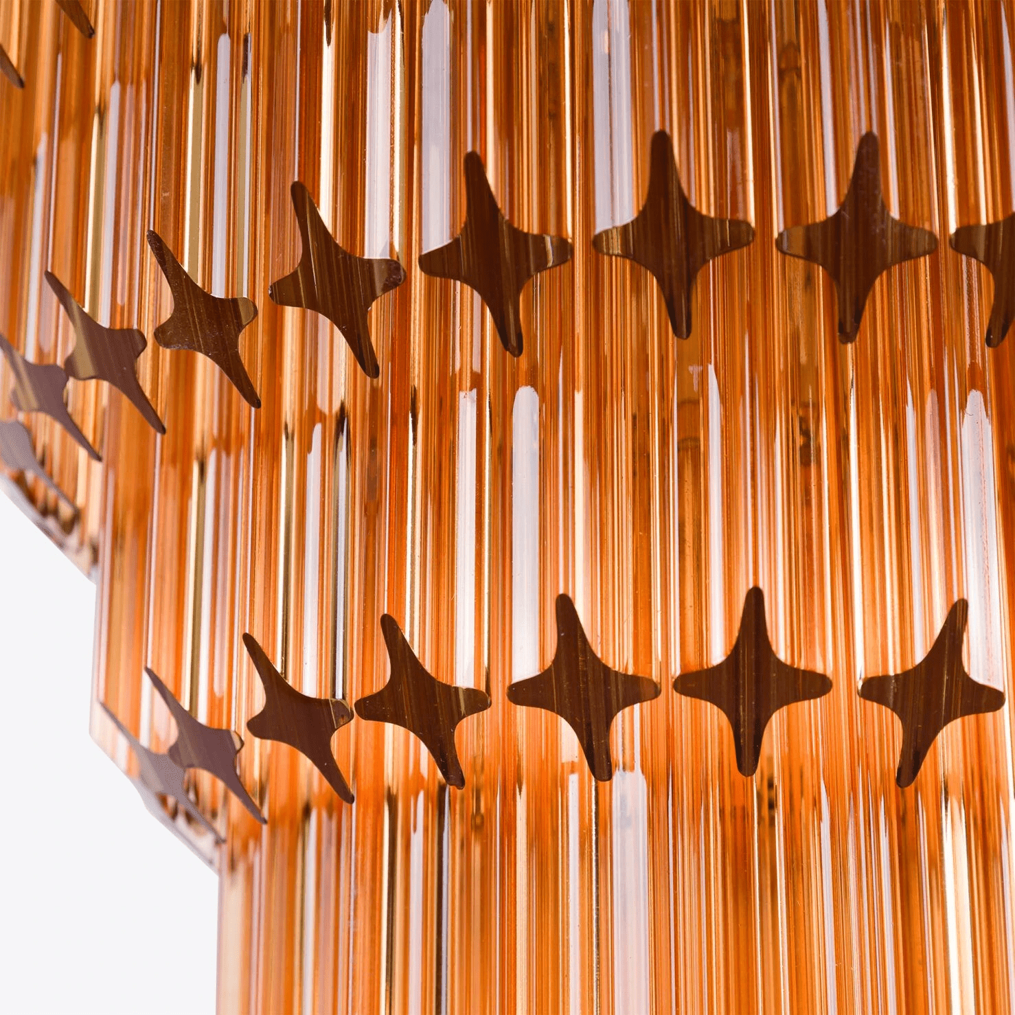 Liororelle Chandelier Amber Diamond Glass Layered Retro
