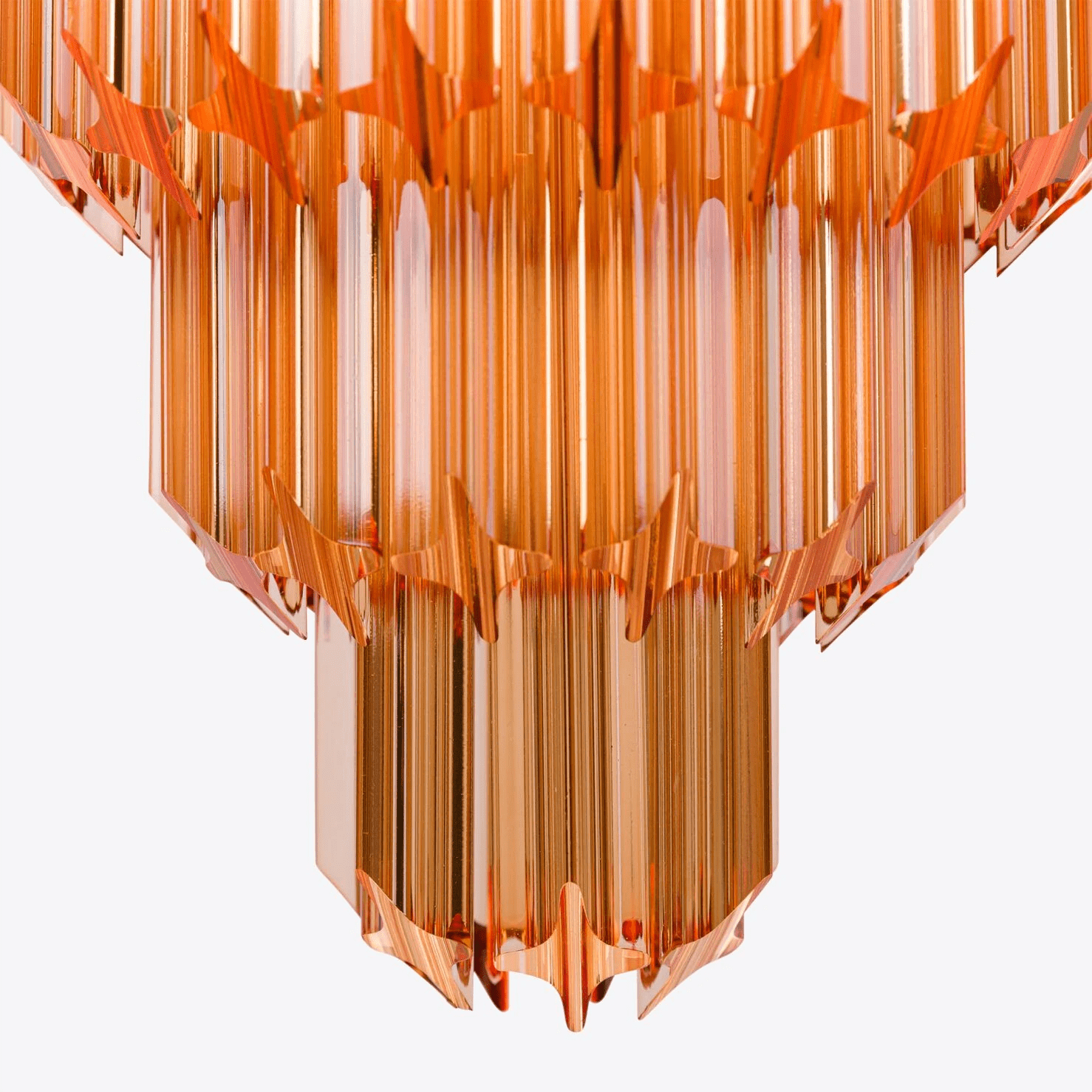 Liororelle Chandelier Amber Diamond Glass Layered Retro