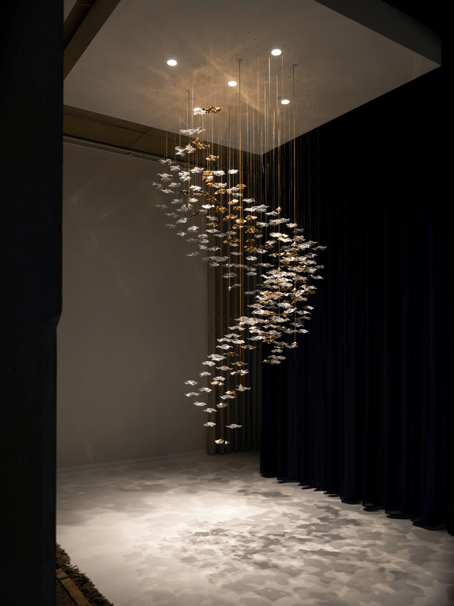 Nephele Crystal Leaf Chandelier