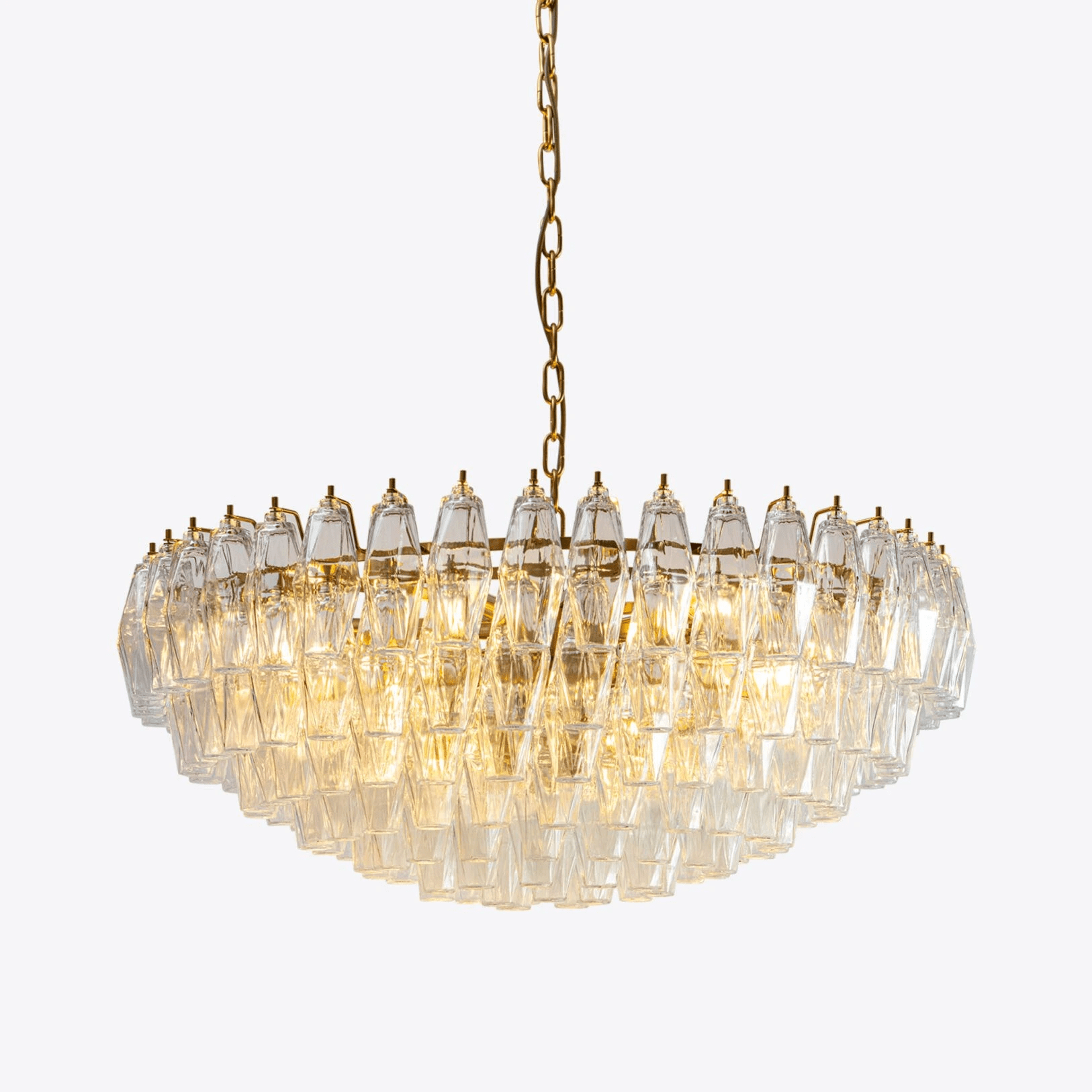 Naely Chandelier Clear Murano Glass Polyhedron Vintage
