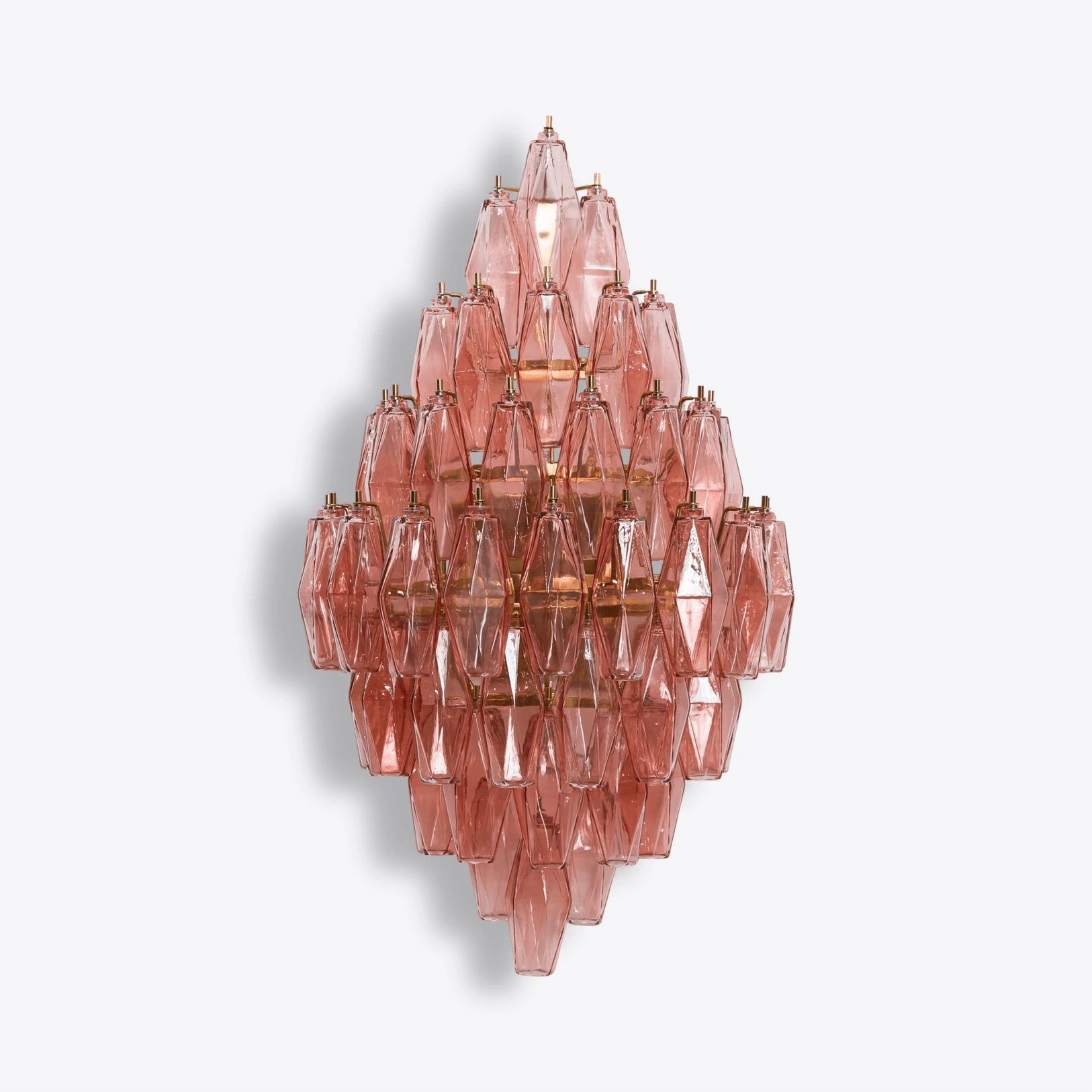 Aurora Wall Light Amber Diamond Polyhedron Vintage