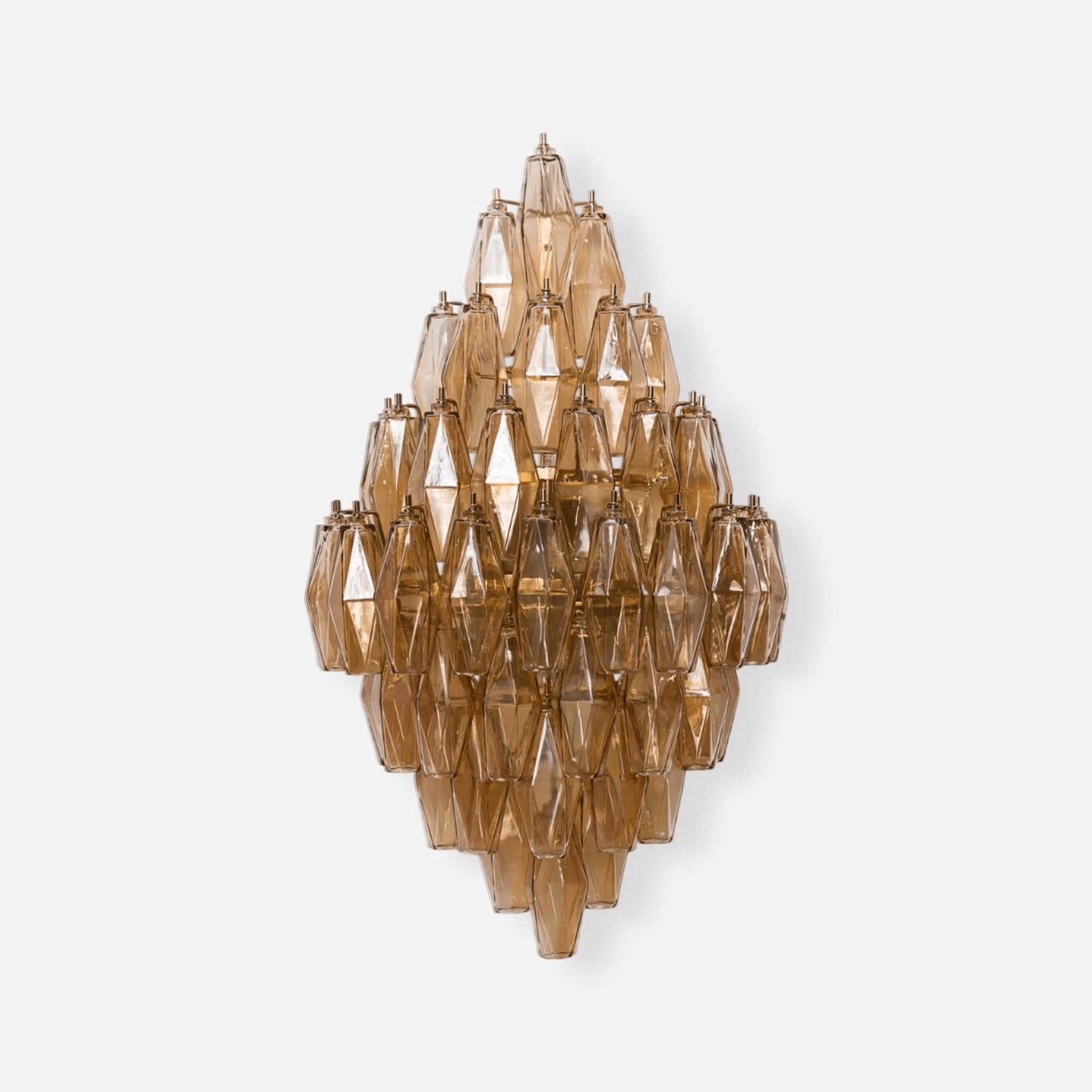 Aurora Wall Light Amber Diamond Polyhedron Vintage