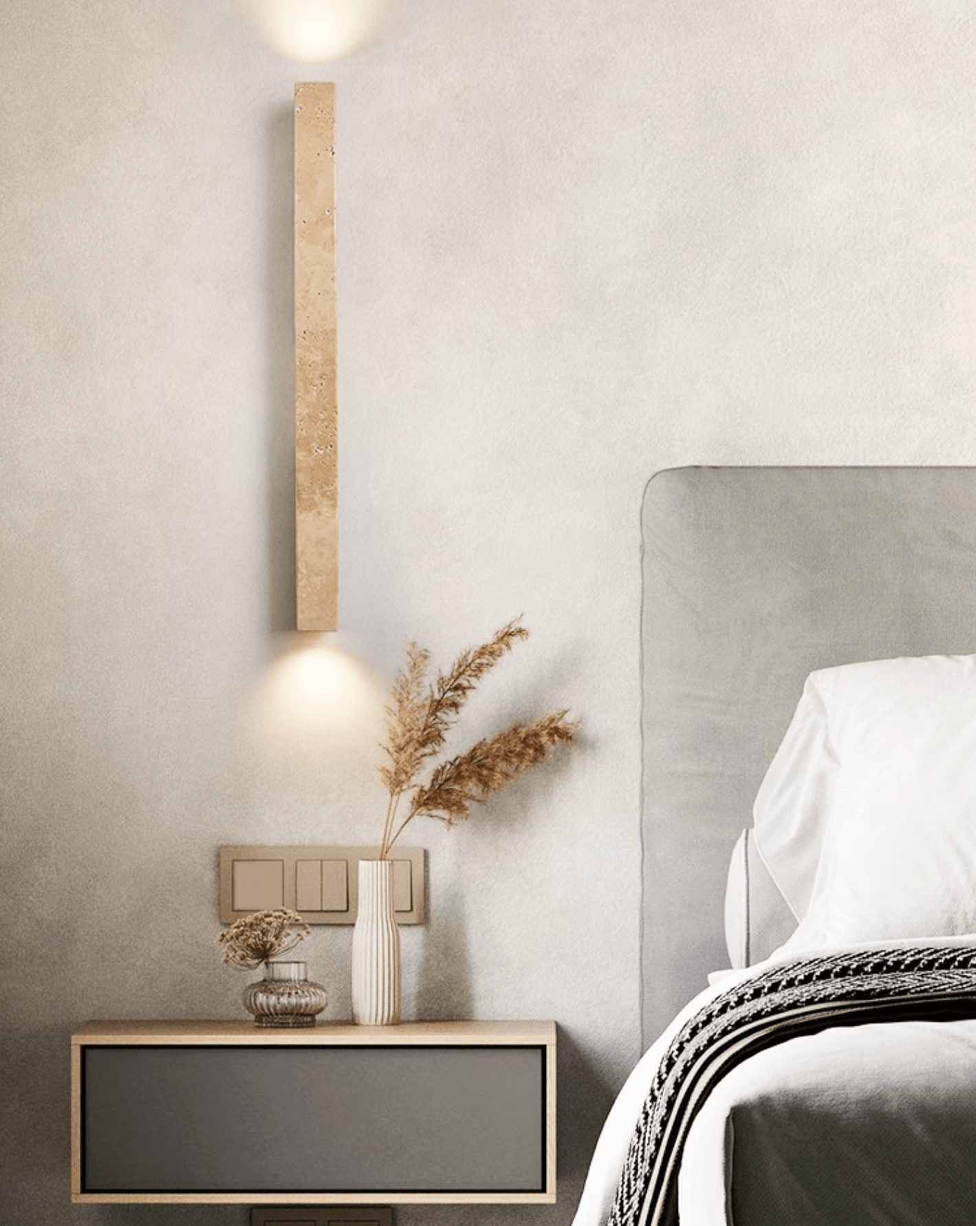 Noriira Minimalist Travertine Wall Light