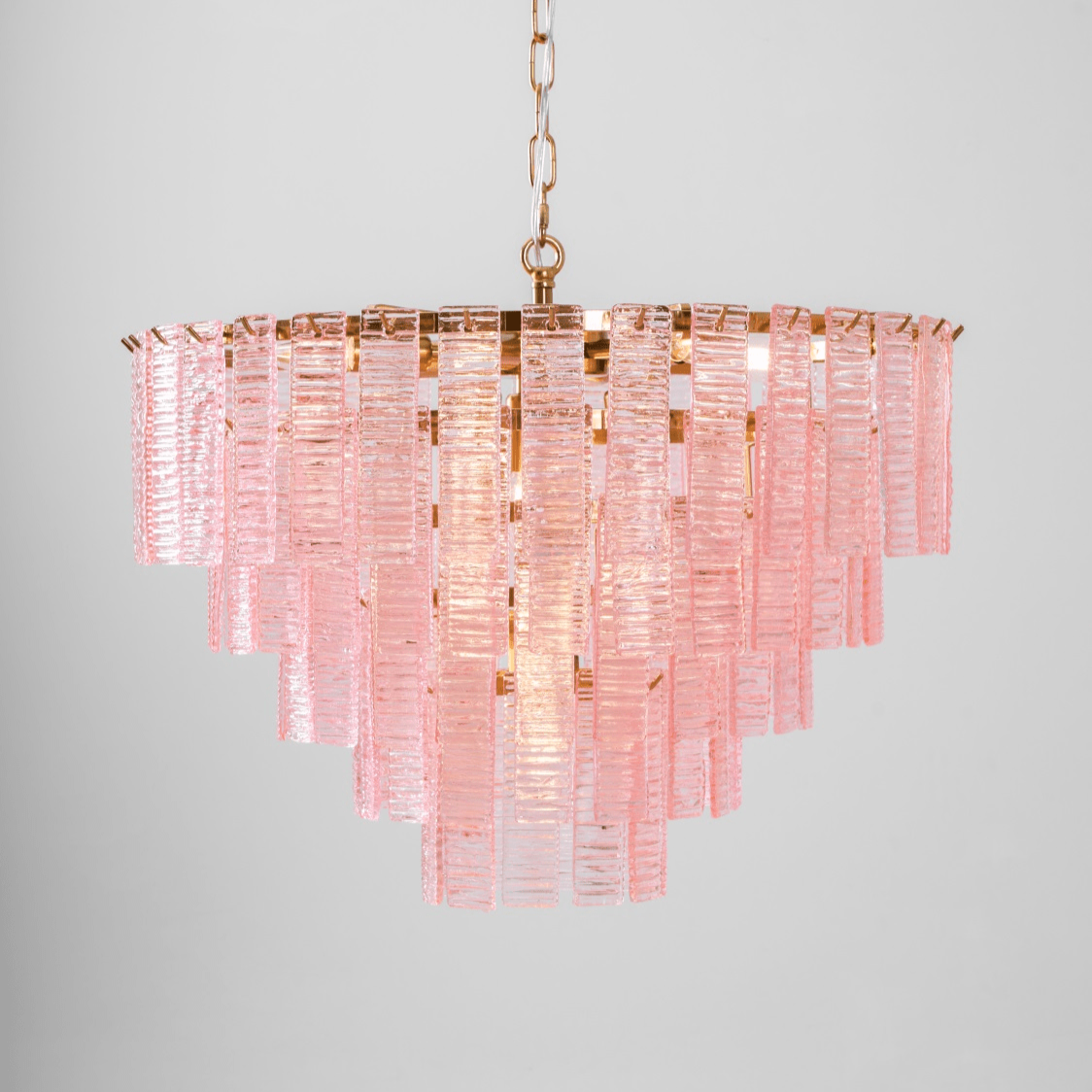 Lioririan Chandelier Pink Murano Glass Layered Vintage Luxury