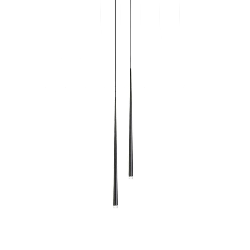Reveno Chandelier Linear Slender Black Minimalist