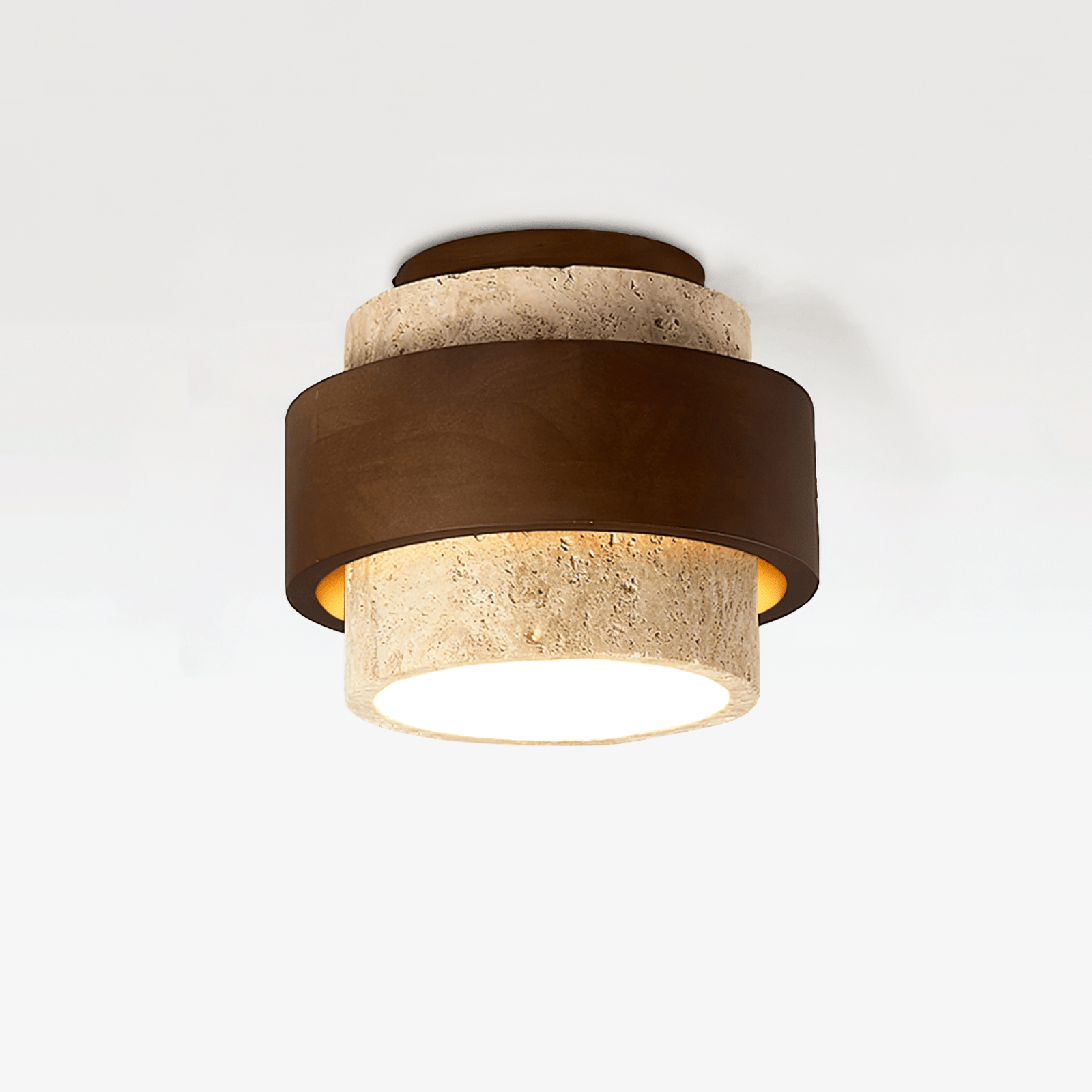 Perra Layered Ring Travertine Ceiling Light