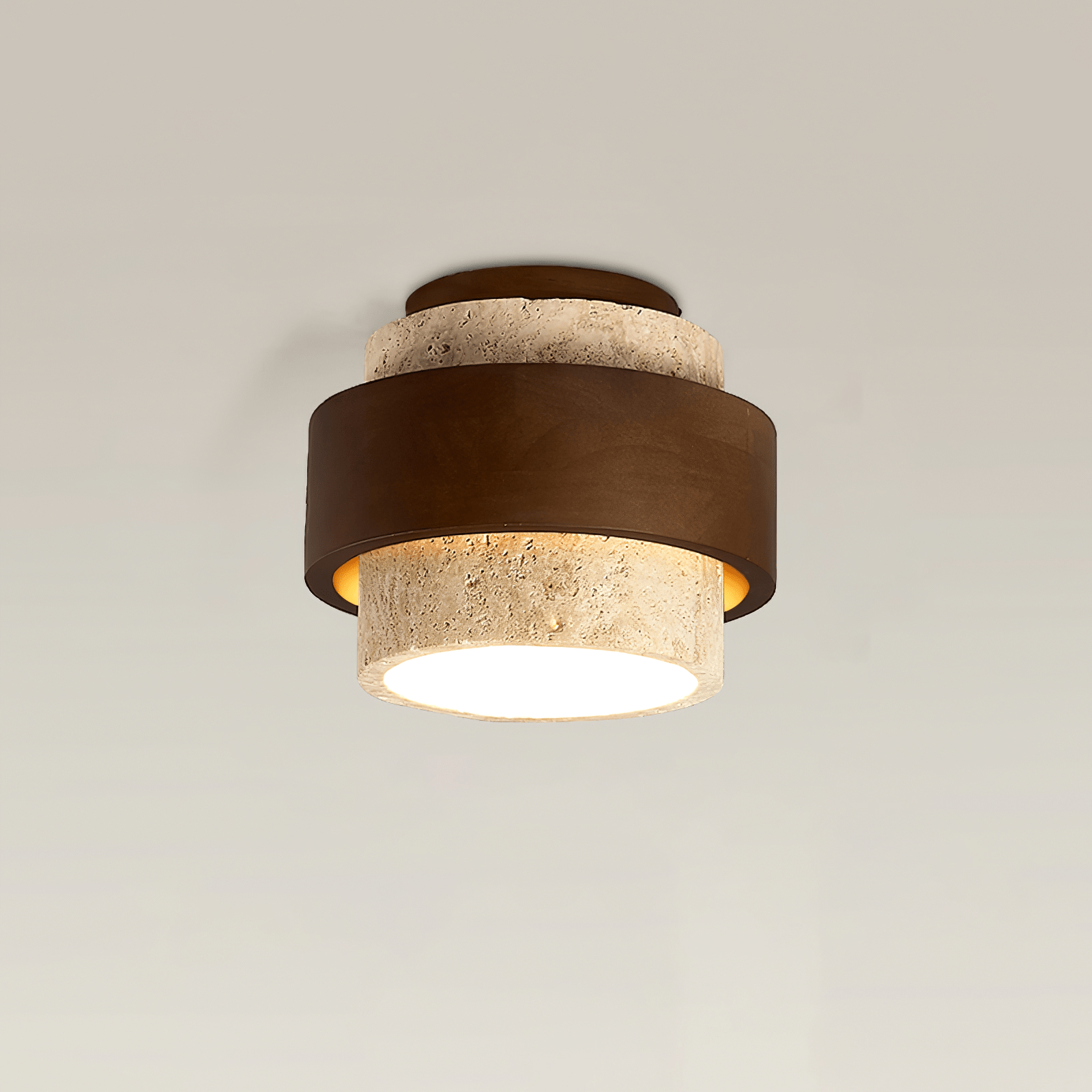 Perra Layered Ring Travertine Ceiling Light