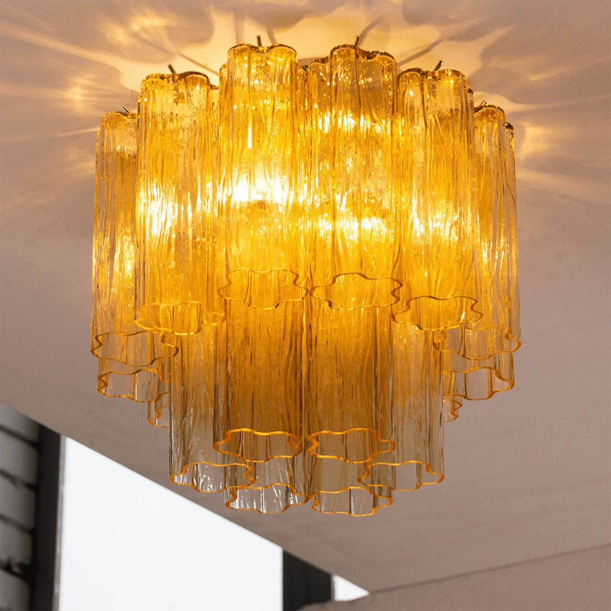 Aurora Ceiling Lamp Pink Waterfall Style - Neutral Decor