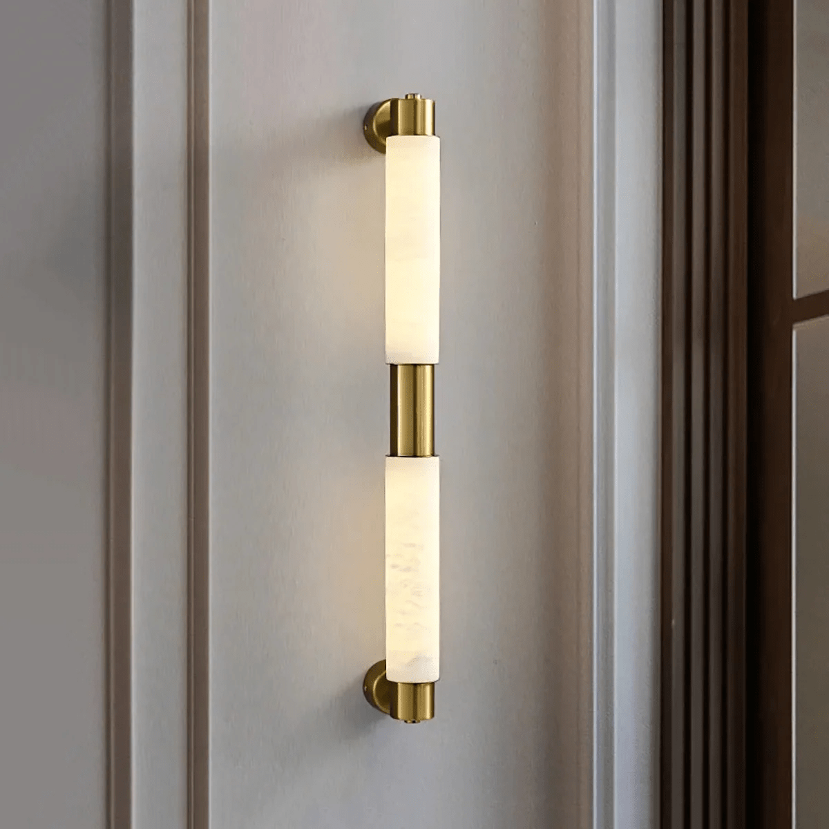 Ospix Alabaster Brass Wall Light