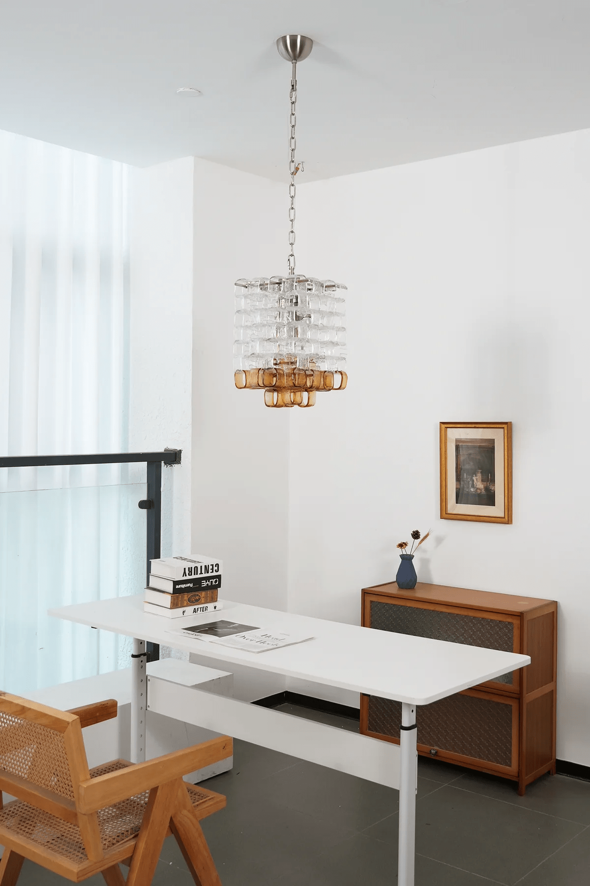 Orielis Chandelier Murano Glass Interlocking Geometric