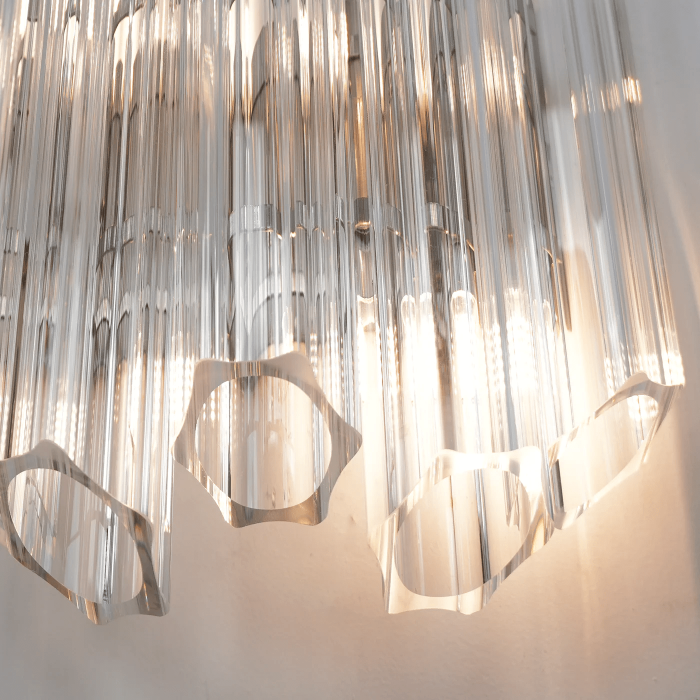 Celalaria Wall Lamp Clear Murano Glass Tube Cascade