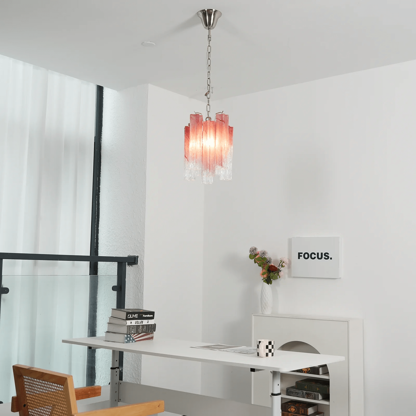 Lioroella Chandelier Pink Gradient Murano Glass