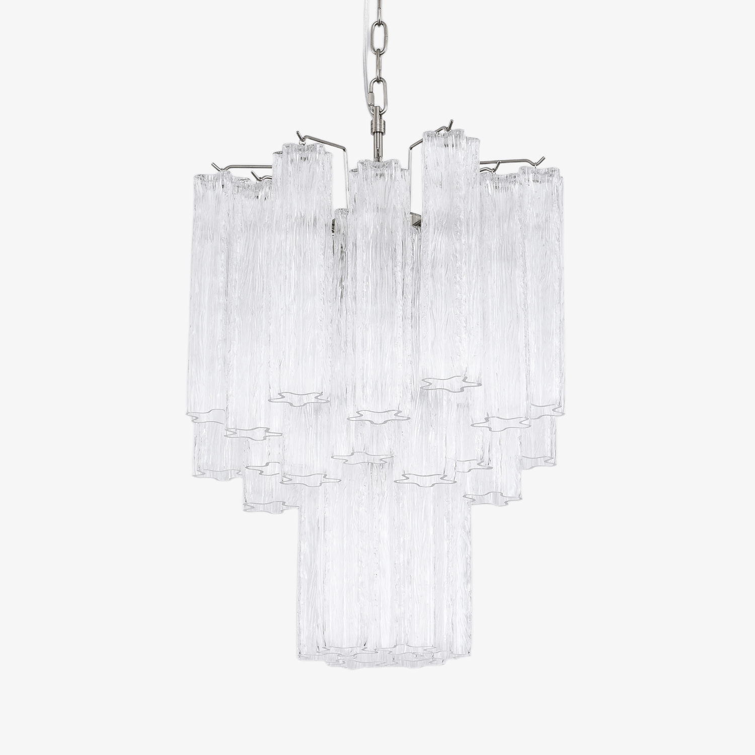 Celorora Chandelier Clear Murano Glass Tube Tiered Modern
