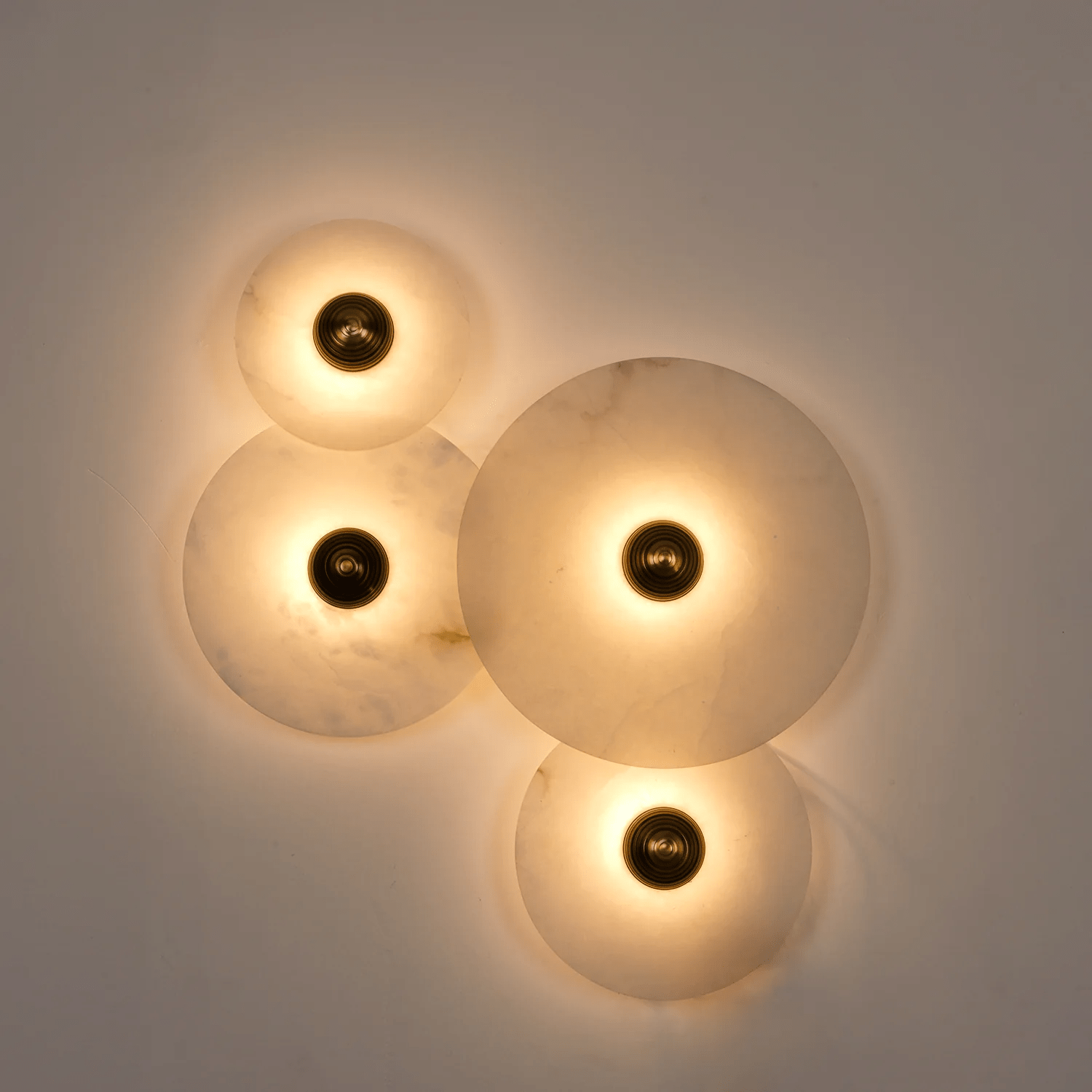 Selene Minimalist Alabaster Ceiling Light