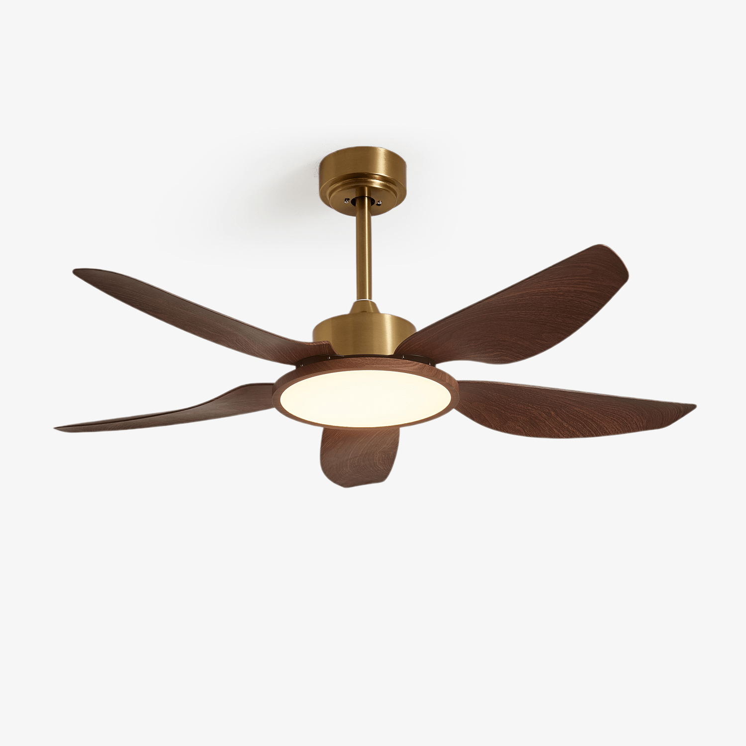 Aurelia Modern Wood Brass Ceiling Fan Light