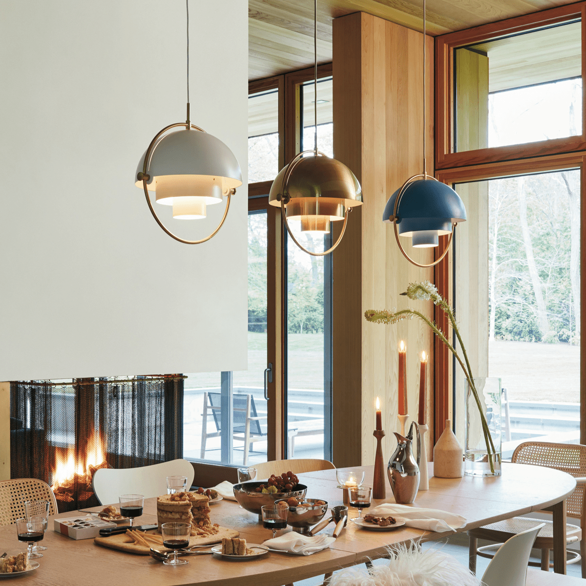 Miruaine Pendant Lamp Deformed Ball Golden
