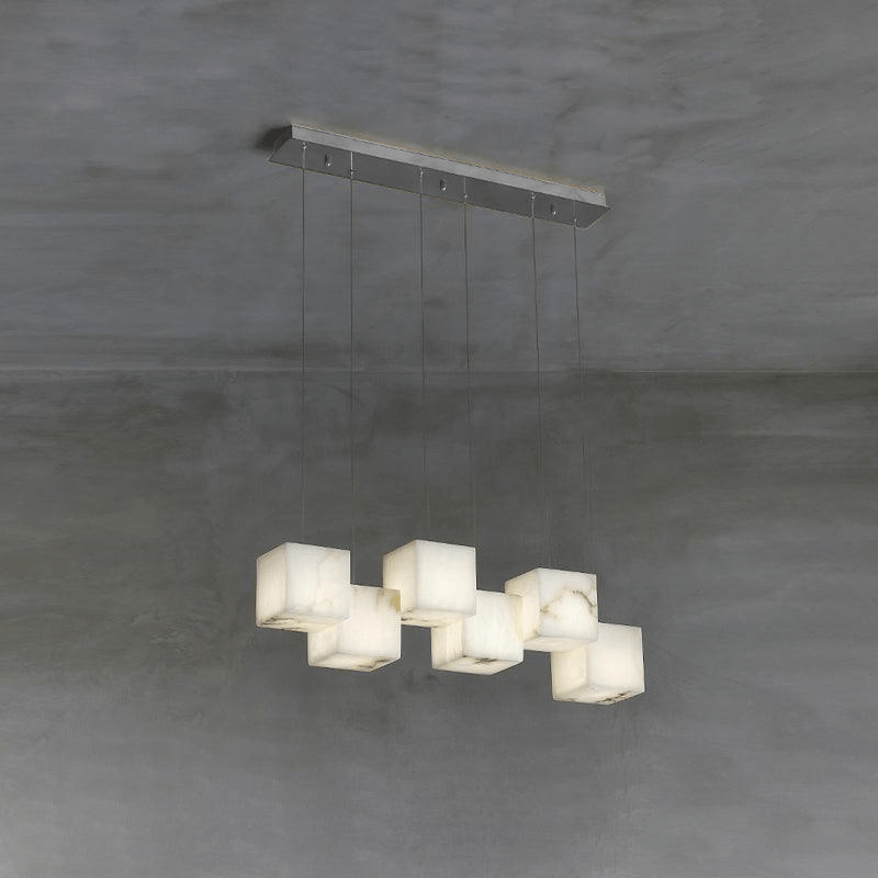 Develo Minimalist Alabaster Linear Pendant Light Chandelier
