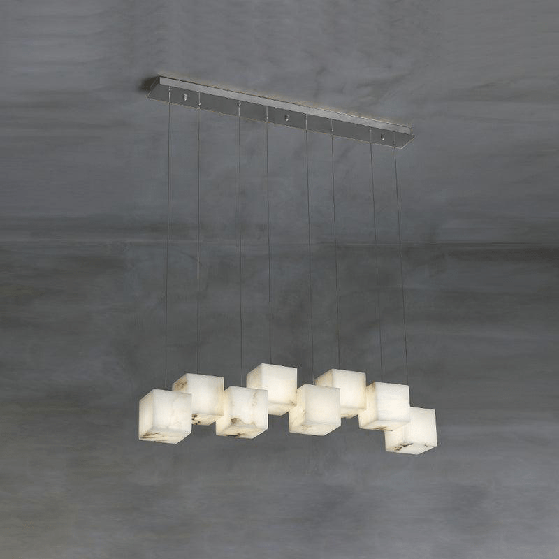 Develo Minimalist Alabaster Linear Pendant Light Chandelier
