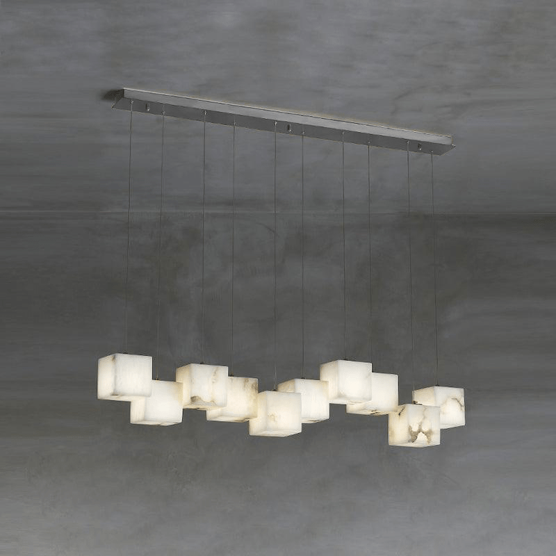 Develo Minimalist Alabaster Linear Pendant Light Chandelier