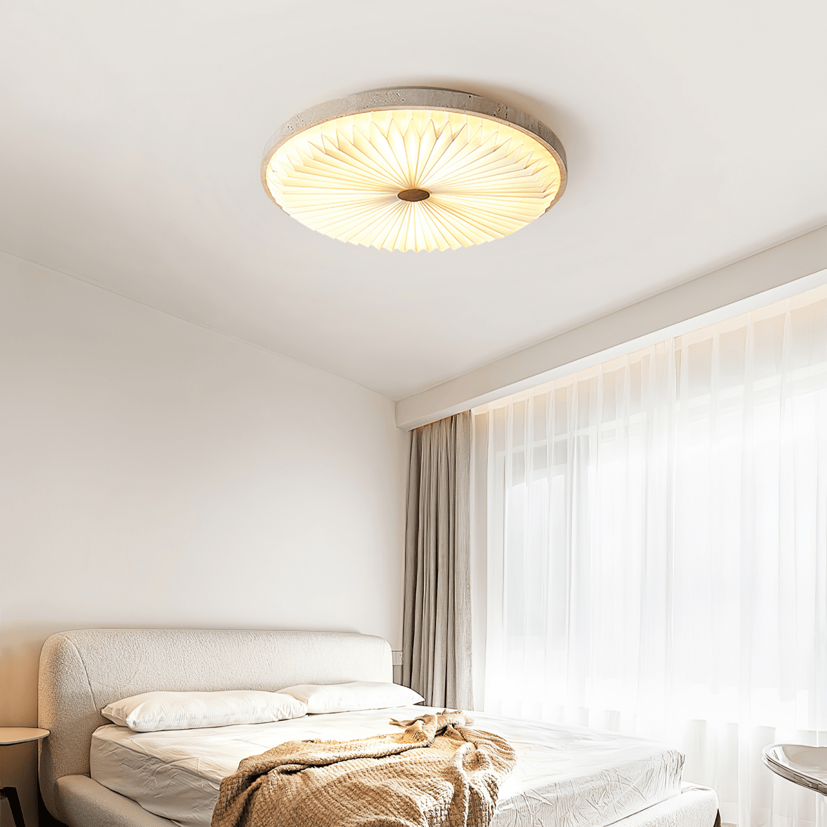 Ciloraris Textured Travertine Ceiling Light