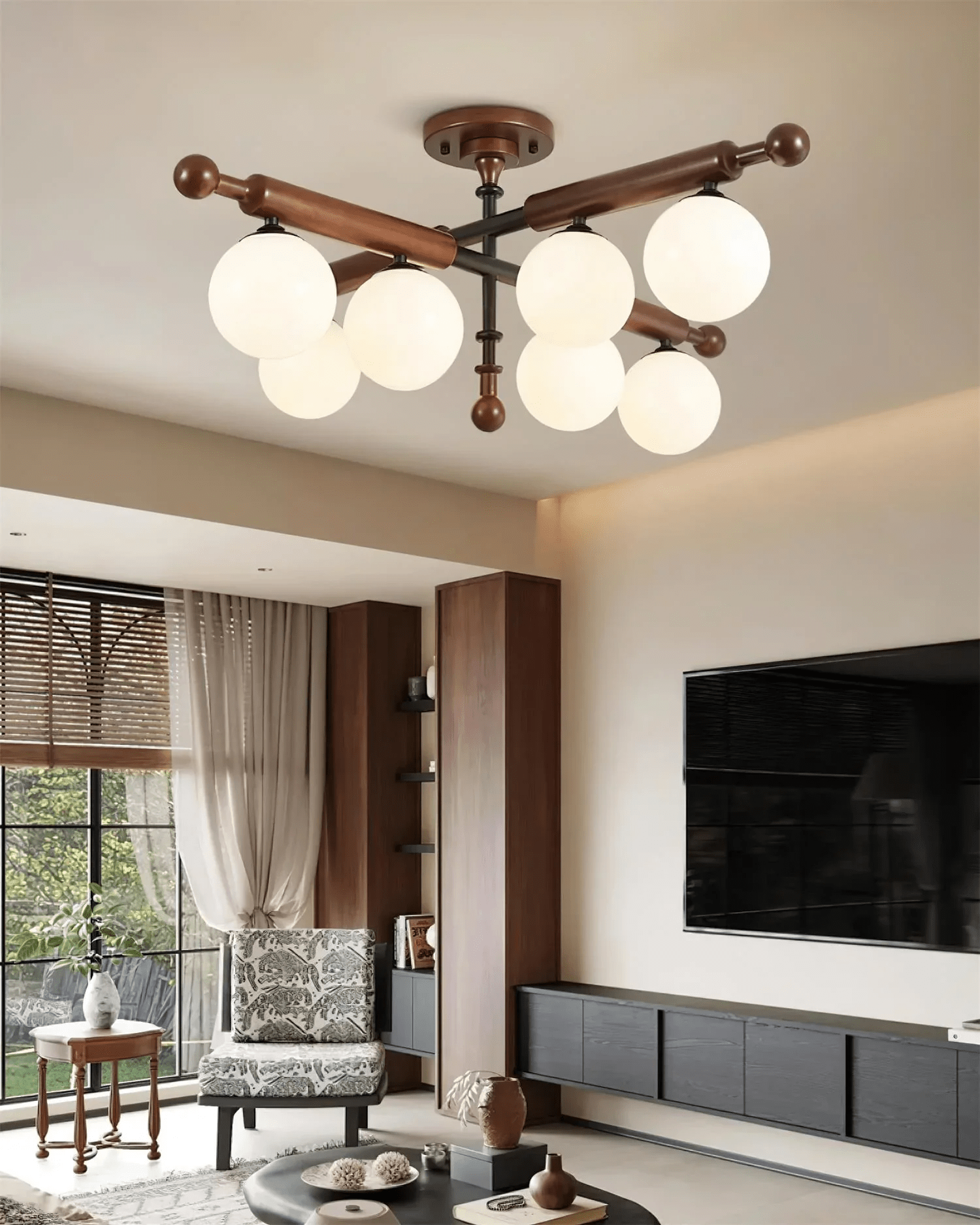 Rusticana Crossbeam Wood Ceiling Light