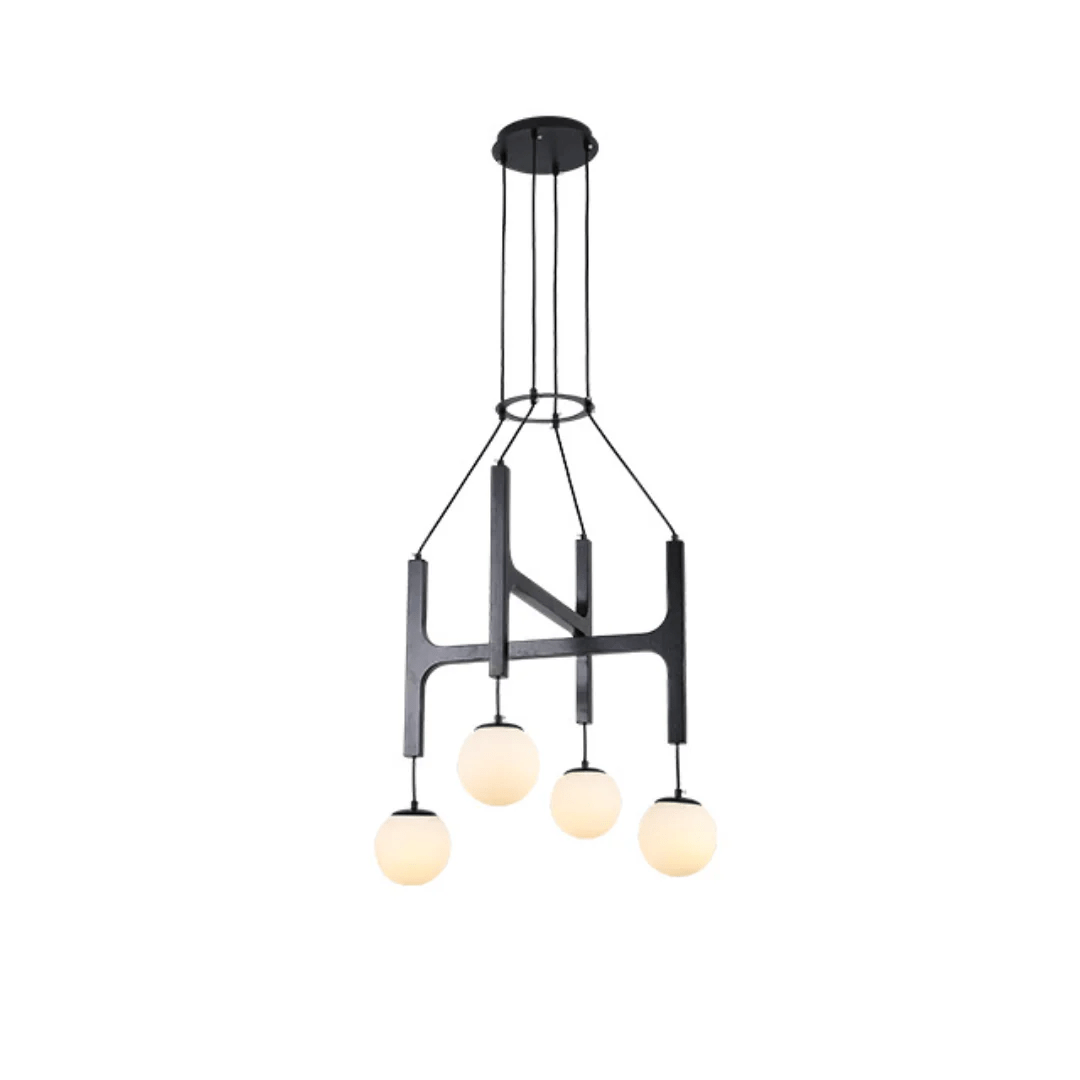 Xylocube Geometric Wood Globe Pendant Light - Neutral Decor
