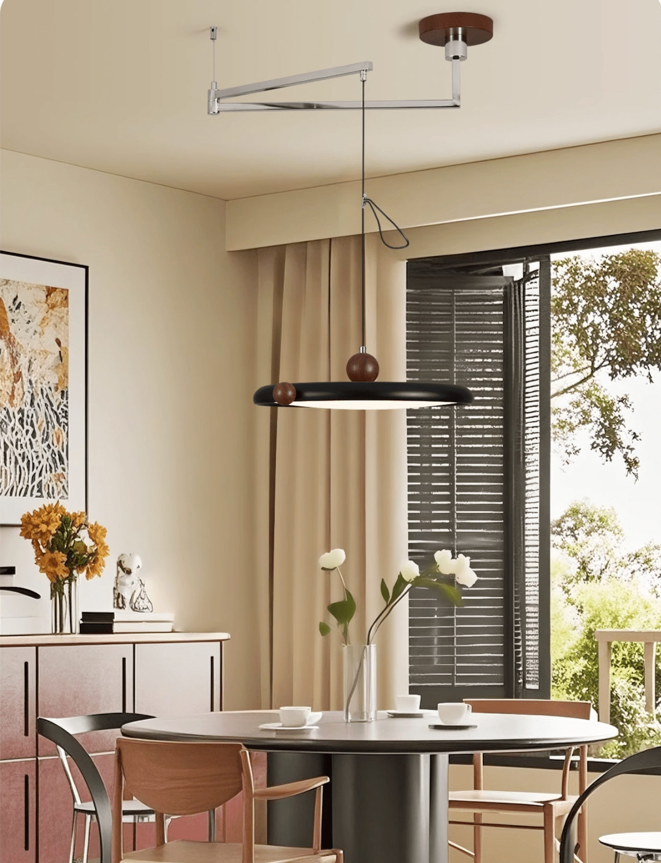 Ruby Line Swing Arm Pendant Lamp