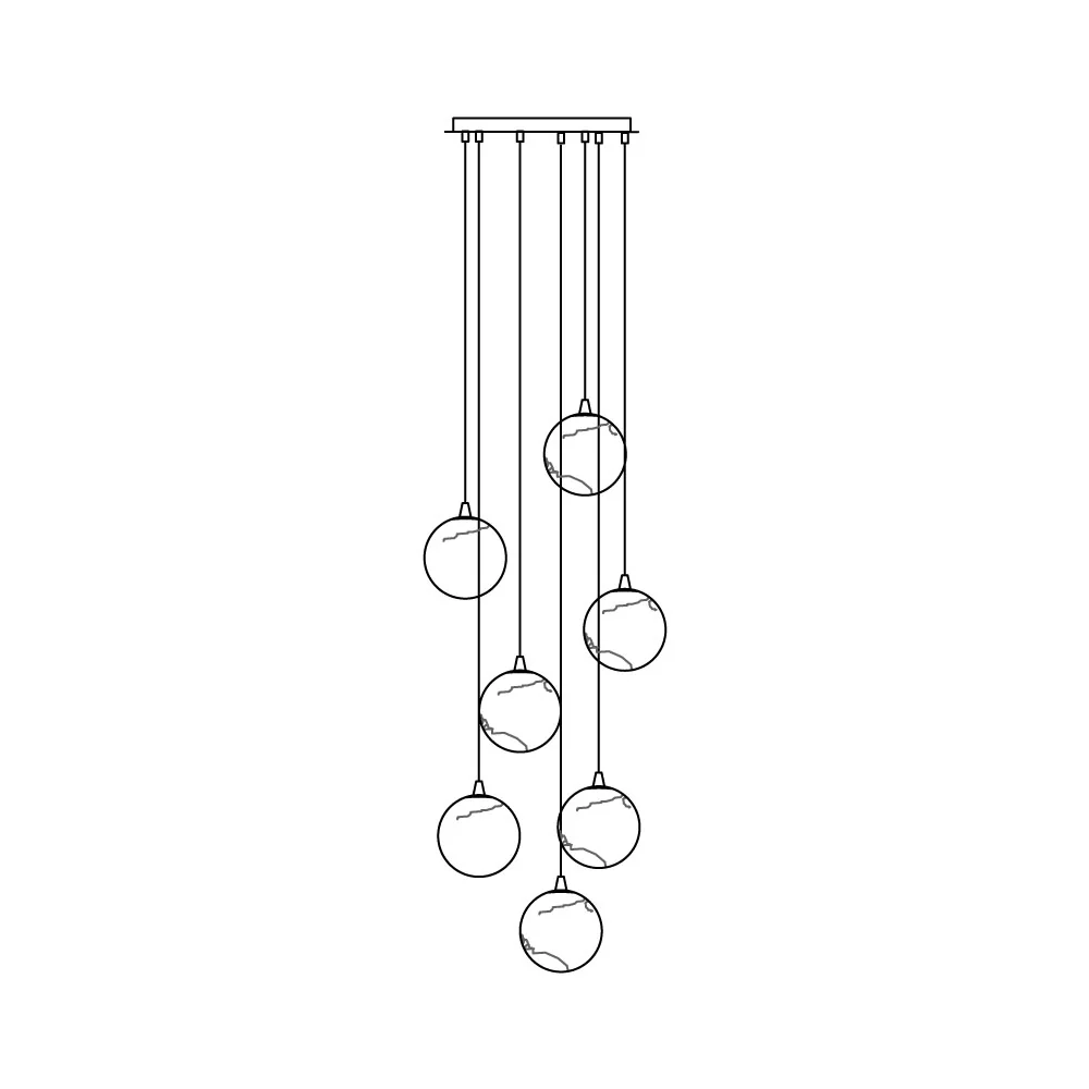 LUX Alabaster Cluster Chandelier Staircase
