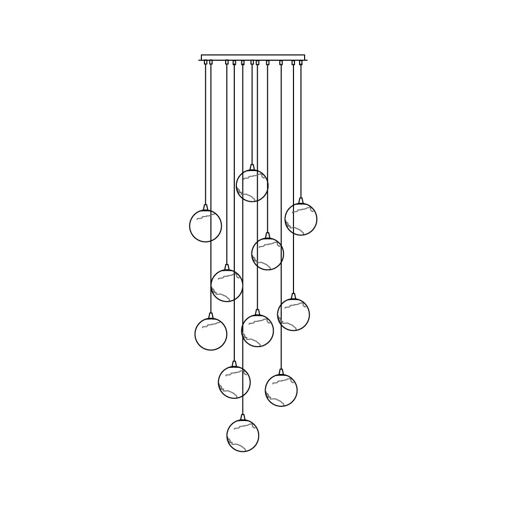 LUX Alabaster Cluster Chandelier Staircase