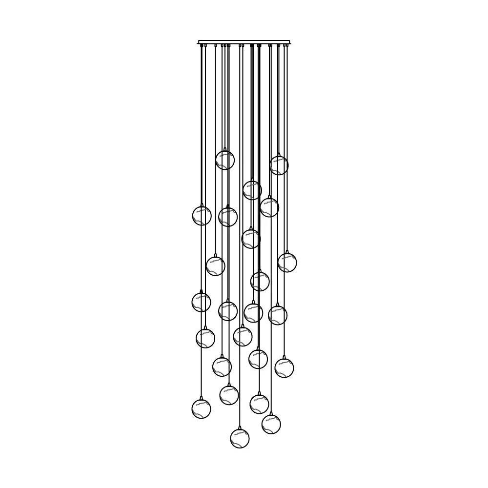 LUX Alabaster Cluster Chandelier Staircase