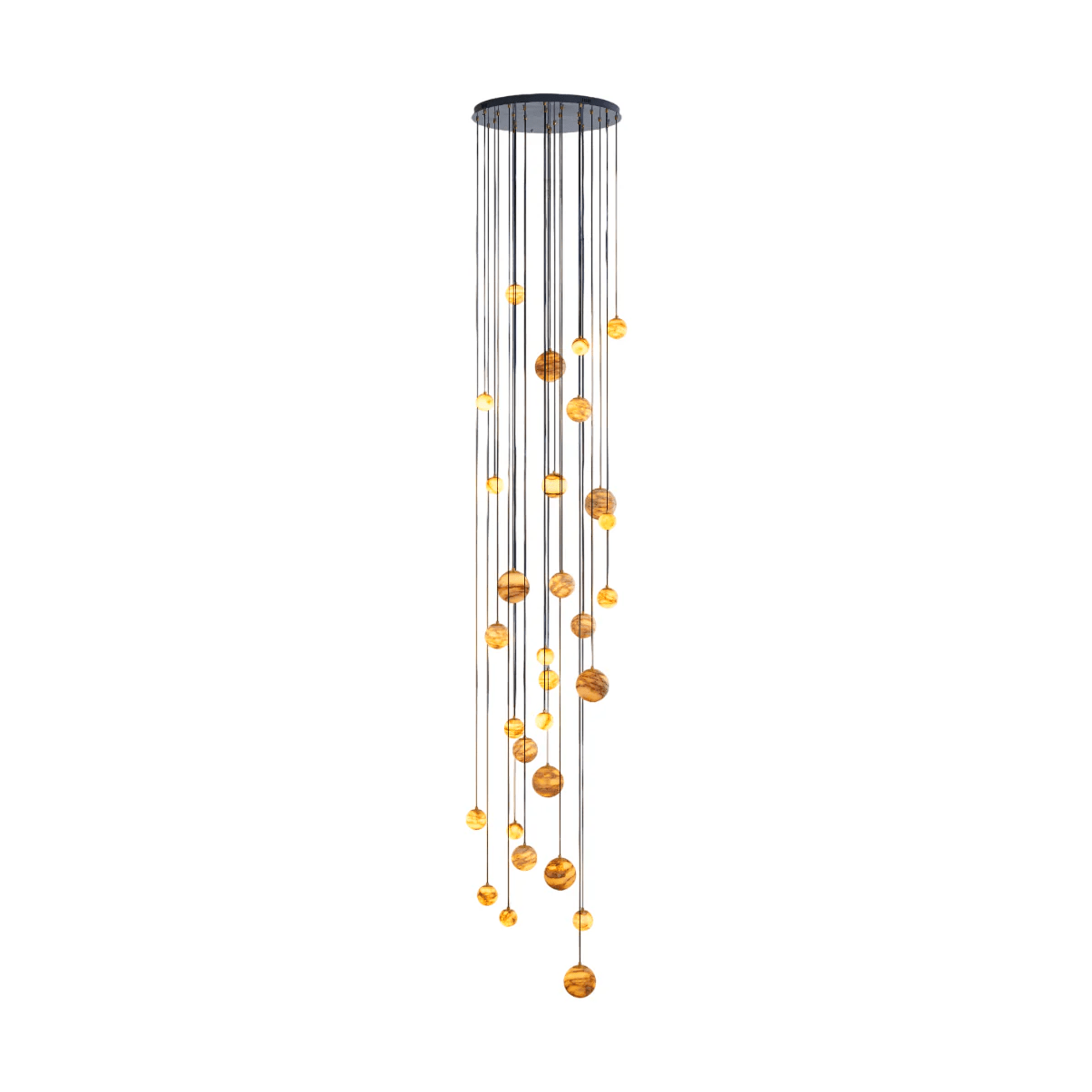 LUX Alabaster Cluster Chandelier Staircase