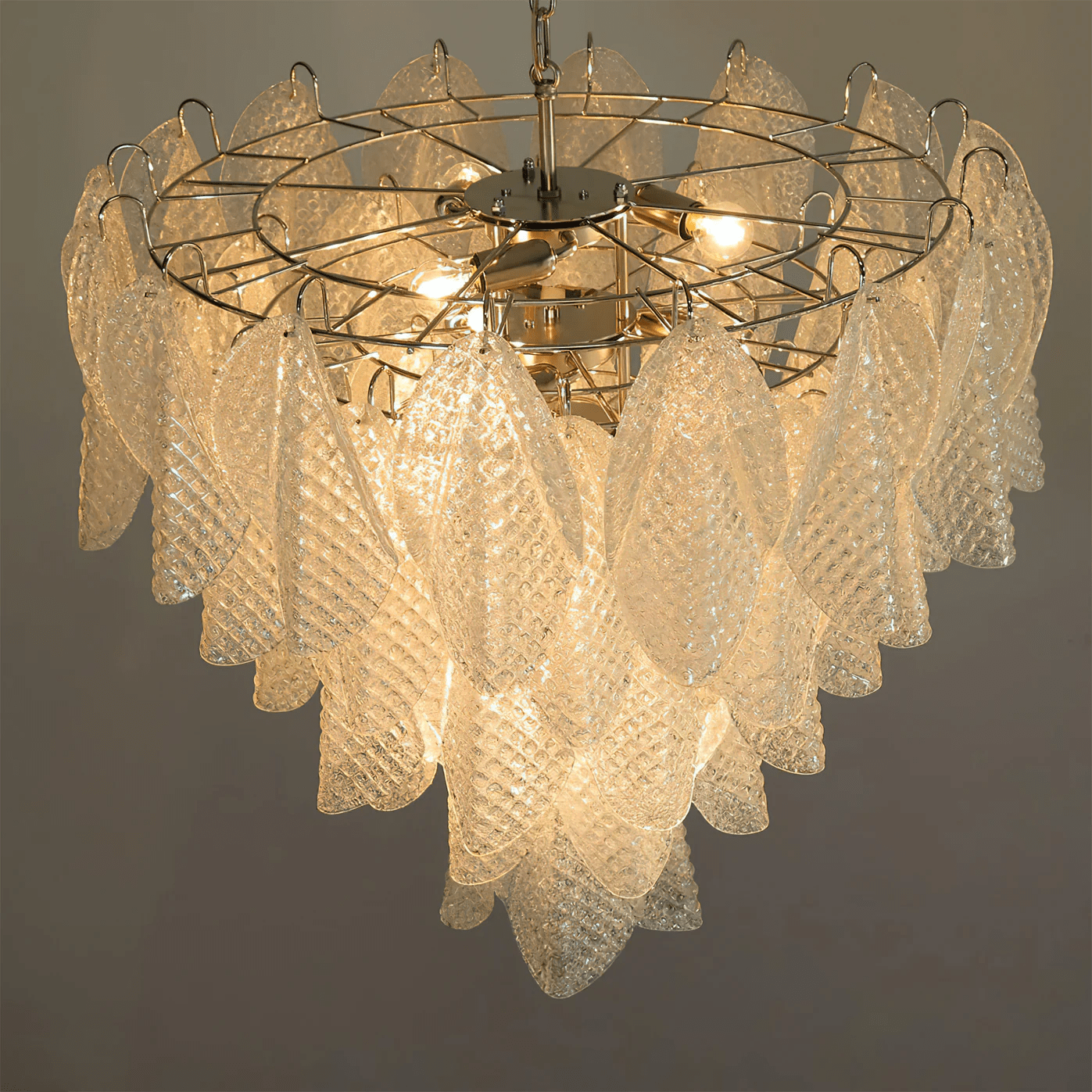 Prelit Glass Teardrop Chandelier
