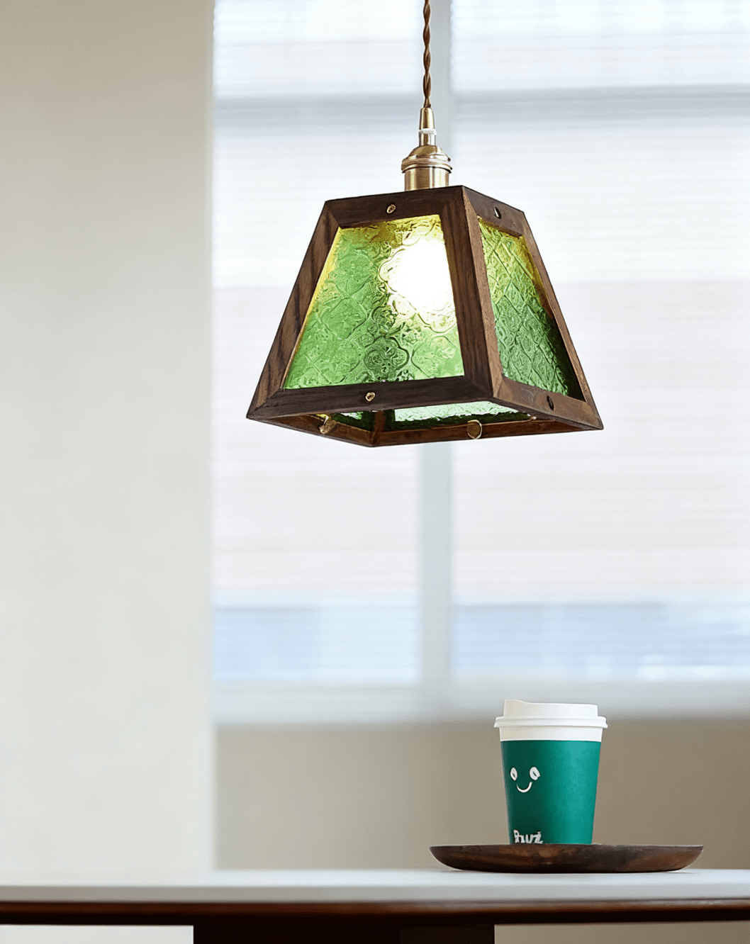 Lioriraine Green Patterned Glass Pendant Light