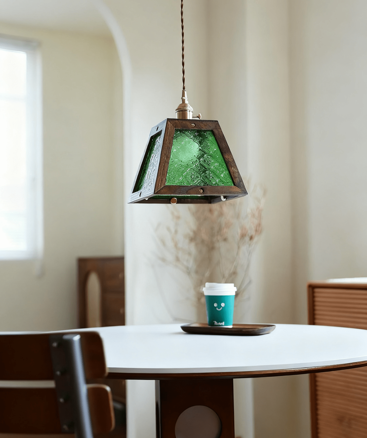 Lioriraine Green Patterned Glass Pendant Light