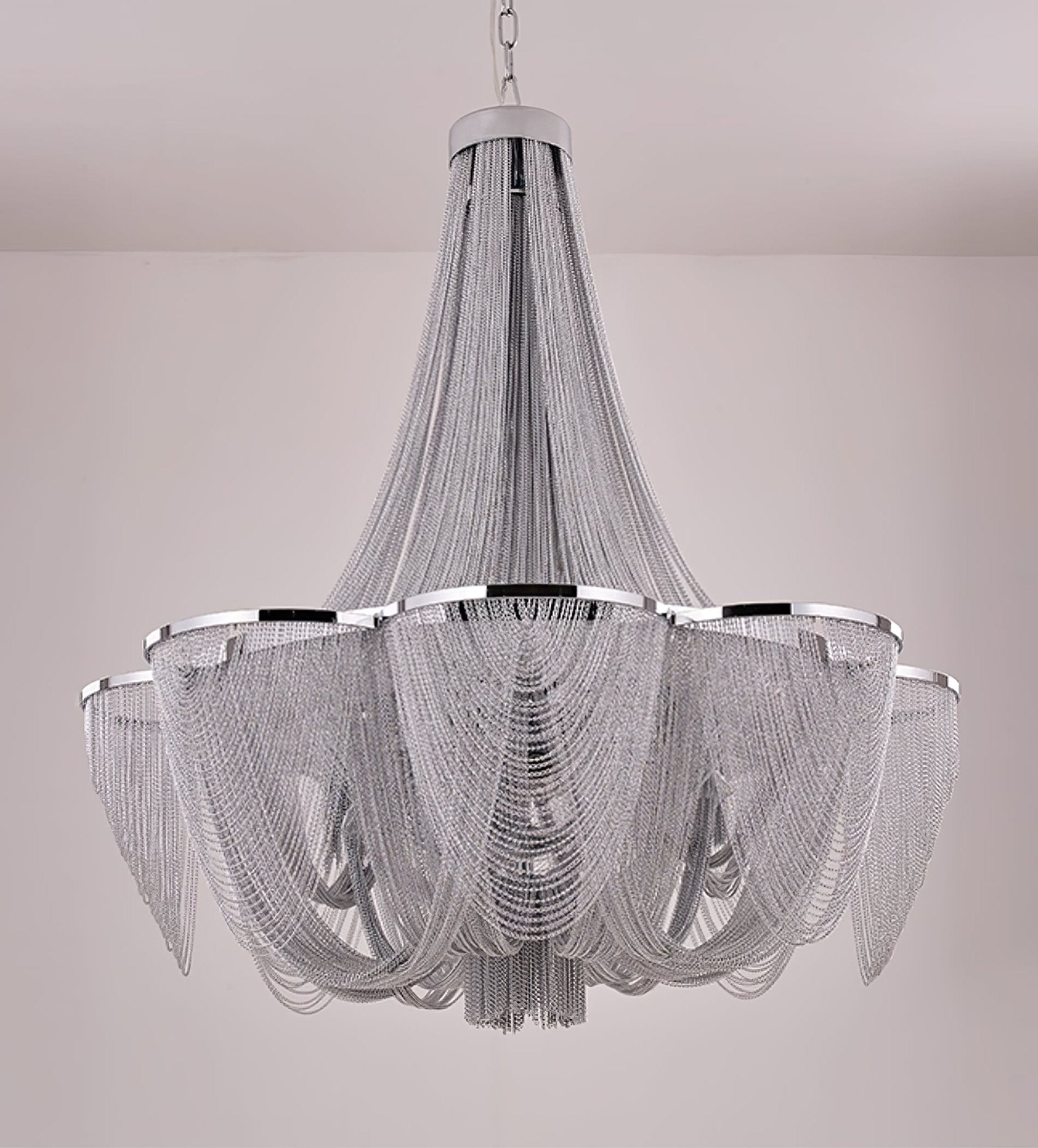Serein Silver Chain Tassel Chandelier