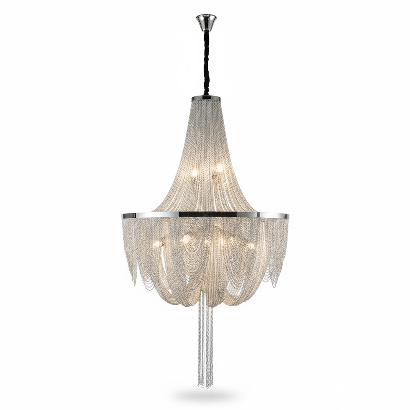 Serein Silver Chain Tassel Chandelier