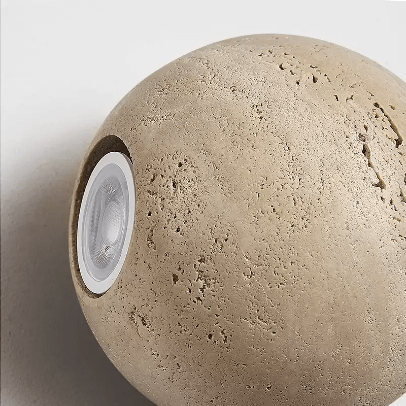 Travian Travertine Globe Wall Sconce